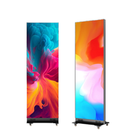 Pantalla LED para Póster, Máquina de Publicidad LED, Plegable Verticalmente, con Ruedas Adecuado para Múltiples Escenarios