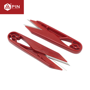 Cortadores de hilo de doble hoja en forma de V de acero inoxidable para extremos de hilo, color rojo - Product Image 5