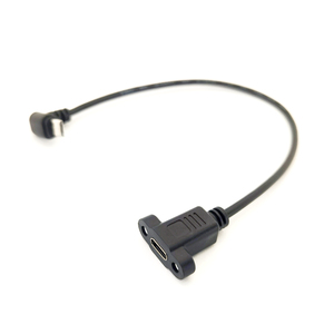 Câble d'extension <span class=keywords><strong>USB</strong></span> 2.0 de type C mâle vers <span class=keywords><strong>prise</strong></span> <span class=keywords><strong>micro</strong></span> femelle <span class=keywords><strong>USB</strong></span> Type C à angle droit à monter sur panneau avec vis pour appareil photo et ordinateur - Product Image 3