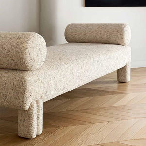 AOMISI <span class=keywords><strong>CASA</strong></span> Meubles de salon canapés Teddy chaise longue pouf moderne chambre à coucher chaise d'appoint lit bout tabouret <span class=keywords><strong>banc</strong></span> en tissu - Product Image 2