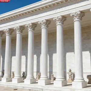 YOUFINE Columnas Corintias de Mármol Blanco Talladas a Mano, Decoración Arquitectónica Clásica para Villas y Palacios - Product Image 1