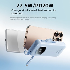 22.5W สายชาร์จเร็วมากแบบพกพา, อุปกรณ์จ่ายไฟเคลื่อนที่แบบพกพาความเร็วในการชาร์จ10000 <span class=keywords><strong>MA</strong></span> ความจุสูงสายเคเบิ้ลแบบยืดหดได้ของขวัญสมบัติ - Product Image 5
