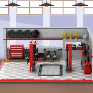 MOC city jouet voiture garage moteur réparation magasin modèle en plastique blocs de construction ensembles pour enfants jouets MOC4122