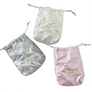 Sac de rangement souple pour appareil photo, rose, blanc, argenté, en PU brillant, pour fille, portable, mignon, avec cordon de serrage, anti-chute, pour activités de plein air - Product Image 3