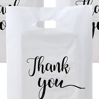 Sacs de courses en plastique recyclables personnalisés avec logo imprimé, poignées découpées en HDPE, pour boutiques, supermarchés, petits sacs cadeaux de remerciement