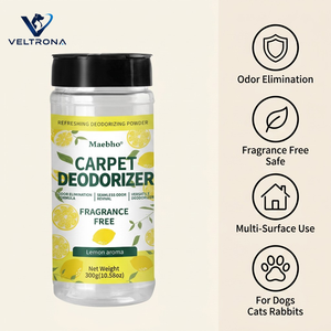 <span class=keywords><strong>Poudre</strong></span> désodorisante pour animaux de compagnie, shampoing sec pour tapis, éliminateur d'odeurs pour chiens, chats, lapins, sans parfum, arôme citron, flacon doseur 300g - Product Image 4