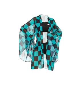 Costume <span class=keywords><strong>Cosplay</strong></span> Demon Slayer, Set 3 Pezzi Kimetsu No <span class=keywords><strong>Yaiba</strong></span>, Bikini da Spiaggia, Costume da Bagno con Copricostume in Chiffon Trasparente, Cardigan, Costumi Anime - Product Image 1