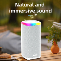 Kumaş Kaplı Taşınabilir Su Geçirmez RGB LED Işıklı Dış Mekan TWS Stereo Bas Kablosuz Hoparlör, 5.3 2000-3000mAh Pil ile