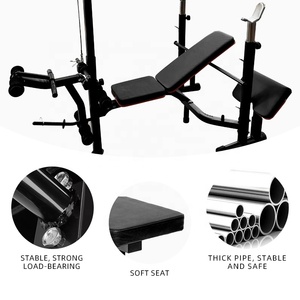 <span class=keywords><strong>Banc</strong></span> de <span class=keywords><strong>musculation</strong></span> <span class=keywords><strong>avec</strong></span> <span class=keywords><strong>poulie</strong></span> haute réglable et supports pour barres, pour usage domestique et commercial en salle de sport - Product Image 5