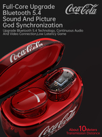 Casque de jeu Coca-Cola T11 sans fil, circum-auriculaire, avec son HD ENC, écouteurs confortables