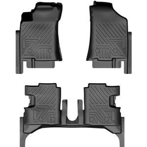 พรมปูพื้นรถยนต์ 5 มิติ TPE พลาสติกสั่งทำพิเศษ ชุดเต็ม หนา 3 มม. ลายเรขาคณิต 3 ชิ้น สำหรับรถ FIAT STRADA Pickup ปี 2012- - Product Image 1