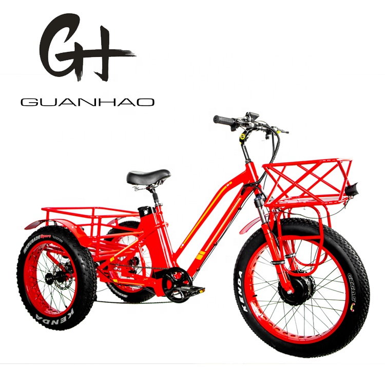 24 дюйма с толстыми покрышками для взрослых 3 колеса 48V100 0 Вт китайский трехколесный велосипед OEM CE CPSC EN15194 21AH 3-х колесный грузовой Электрический велосипед