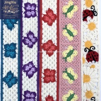 Ruban en dentelle de coton au crochet style bohème, motif papillon, coccinelle, marguerite, pour accessoires de vêtements et sacs, vente en gros