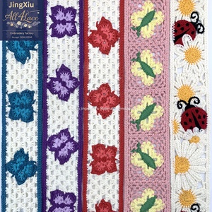 Ruban en dentelle de coton au crochet style bohème, motif <span class=keywords><strong>papillon</strong></span>, coccinelle, marguerite, pour accessoires de vêtements et sacs, vente en gros - Product Image 1