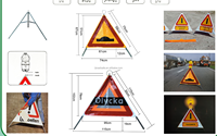 Trépied pliable réfléchissant pour chantier, support portable enroulable pour panneau de signalisation, triangle de signalisation, panneau de signalisation de tente, panneau de signalisation de prudence