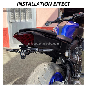 Clignotants de moto Cadre de plaque d'immatriculation en aluminium CNC Support de lumière LED pour HONDA <span class=keywords><strong>MSX</strong></span>/Grom <span class=keywords><strong>125</strong></span> <span class=keywords><strong>MSX</strong></span> <span class=keywords><strong>125</strong></span> SF 125SF - Product Image 2
