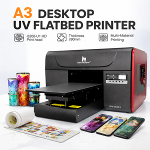 Imprimante d'autocollants UV DTF A3, imprimante à plat UV de bureau H301 pour l'impression de coques de téléphone, de cylindres et de rouleaux - Product Image 2