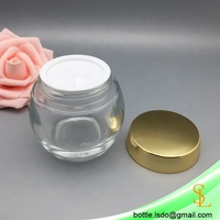 Bocaux cosmétiques en verre de 150ml bouteilles de pot pour crème de maquillage masque facial pot de lotion conteneur 150g avec couvercle en or dôme