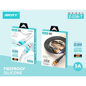 Cable de Datos Ansty Tipo C 5A, Cable de Carga de Silicona Ignífugo - Product Image 3