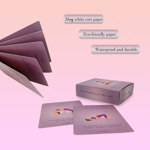 Prix d'usine Conception personnalisée personnalisée de haute qualité Lamination mate étanche Parent et enfant Yoga <span class=keywords><strong>Pose</strong></span> et carte de méditation - Product Image 3