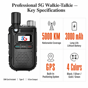 วิทยุสื่อสารแบบสองทาง 5G รุ่นบาง น้ำหนักเบา 100 กรัม หน้าจอ LCD สี ขนาดกะทัดรัด <span class=keywords><strong>ราคา</strong></span>โรงงาน ใช้งานได้ทั่วประเทศ - Product Image 5