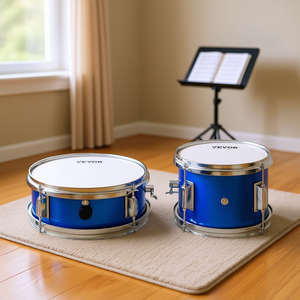 Batería Vevor: Bombo Azul de 14 Pulgadas, Caja de 10 Pulgadas, Tom de 8 Pulgadas, Trono Ajustable, Percusión Metálica de Una Sola Capa - Product Image 2