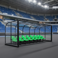 Refugio para Equipo de Fútbol de Aluminio, Protección UV, Ecológico, de Alta Resistencia, Portátil, Banquillo para Jugadores de Fútbol, para Entrenamiento en Estadios