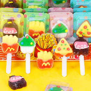 Transfrontalier pour l'exportation <span class=keywords><strong>Amazon</strong></span> Style occidental Fruité Aromatisé Fudge Snacks Sucette Frites Pizza Forme Pizza Bonbons - Product Image 3