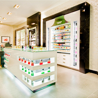 Vitrine de parfum en bois de luxe personnalisée pour la décoration intérieure, vitrine de magasin, vitrine de magasin de cosmétiques