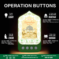 ZIKI TIME Édition Ramadan Moubarak Lampe de Nuit Musulmane, Lecteur Coranique Zikir Ruqyah, Haut-parleur Coranique Zikir à Brancher