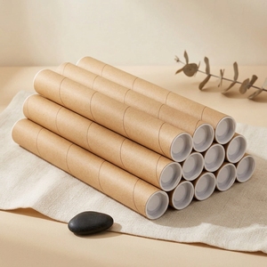 Envase cilíndrico rígido de cartón kraft resistente a la humedad para incienso orgánico en tubo de papel. - Product Image 1