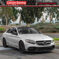 2015-2021 Mercedes-Benz W205 C63 Kit de carrosserie en fibre de carbone humide avec lèvre avant et accessoires extérieurs