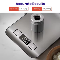 Balance de cuisine numérique à piles 5KG 10kg, balance domestique pour peser les aliments, balance de cuisine électronique en acier inoxydable