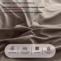 Housse de couette 100% coton lavé, couleur unie, 40s 128x68, teinture réactive, minimaliste, pour la maison, le dortoir, vente en gros