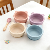 Bol à ventouse en silicone de qualité alimentaire Eversoul, mignon, pour l'alimentation des tout-petits, vaisselle pour l'apprentissage de la diversification alimentaire (BLW)