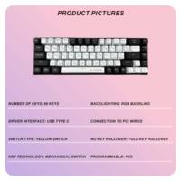 Clavier mécanique de jeu filaire compact 60% avec disposition russe, rétroéclairage RGB, échangeable à chaud, clavier mécanique de jeu filaire 60%