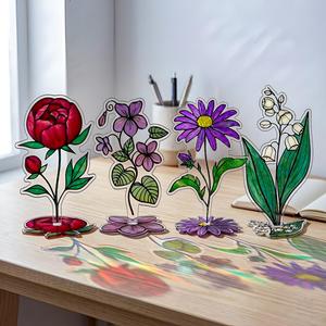 OEM ODM Soporte Giratorio de Acrílico Personalizado con Flor del Mes de Nacimiento, Decoración Floral, Regalo para el Día de la Madre, Regalo de Cumpleaños - Product Image 4