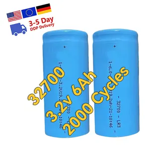 32700 3.2V 6000mAh LifePO4 Batteries Cylindriques 32700 18650 26650 32650 Batterie de stockage d'énergie Batterie au lithium-ion