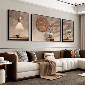 Arte Mural Tríptico Moderno y Minimalista de Lujo, Decoración de Pared de Estilo Moderno para Sala de Estar u Oficina, Pintura Decorativa de <span class=keywords><strong>Paisaje</strong></span> - Product Image 2