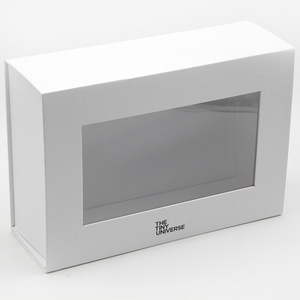 custom design hot sale suitcase paper small gift paper box with window clear foldable rigid box