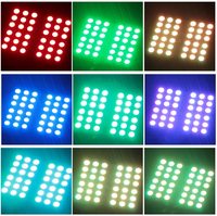 Panneau LED RVB coloré de 4e génération 5050 36-SMD, éclairage de dôme, lampe de lecture intérieure de voiture, lampe de plaque, plafonnier, ampoule intérieure