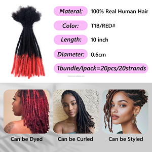 Vente en Gros Doux Faits à la Main Locs Dreadlocks Crochet Cheveux 0.6cm Ombre Couleur Extension de Cheveux Humains - Product Image 5
