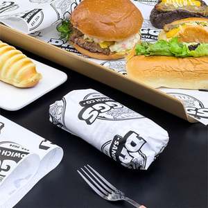 Papier d'emballage alimentaire jetable biodégradable écologique, imprimé sur mesure, résistant à la graisse, imperméable, enduit de PE, pour pizza, en-cas - Product Image 5