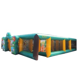 Labyrinthe de maïs gonflable commercial WINSUN Jungle Maze jeu de défi pour enfants labyrinthe laser tag à louer - Product Image 1