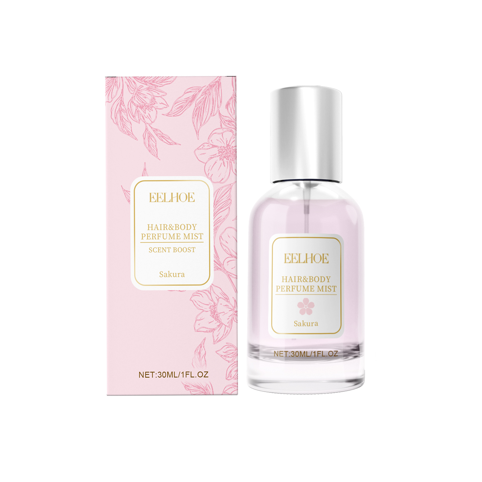 EELHOE Cherry Blossom Body Hair Eau De Parfum Spray Elegant Fresh Daily Rose Aroma for Dating Atmosphere Natural Niche