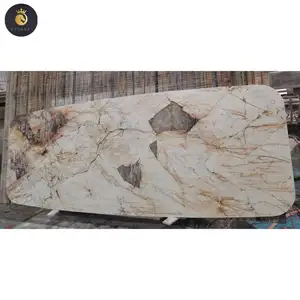 Individueller luxuriöser stein dekor pandora quarzit platten hintergrundbeleuchtung patagonien granit für villa projekt esstisch marmor-tischoberfläche