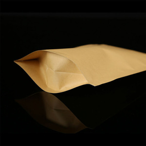 Bolsas de bolsillo para alimentos de fondo redondo Kraft de tamaño personalizado, paquete de almacenamiento marrón de plástico transparente con válvula de desgasificación, impresión en huecograbado de café - Product Image 5