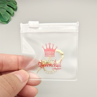 Sac à fermeture éclair en plastique personnalisé 6*6pcm avec logo Sacs à poussière de poche à fermeture éclair transparents givrés pour bijoux Sacs d'emballage pour pochette à bijoux
