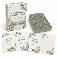 Cartes de versets bibliques personnalisées Daily Grace KJV avec design botanique en aquarelle et espace de réflexion