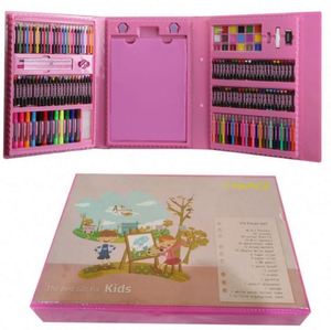 Kit de dessin artistique personnalisé 150 pièces avec crayons, pastels à l'huile, crayons de couleur, aquarelles, gâteaux de peinture, étui en PVC - Product Image 2